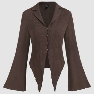 Cider Brown Flared Sleeve Blouse